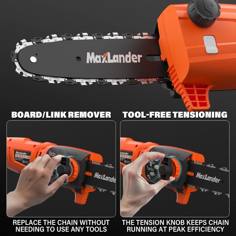 MAXLANDER 8-Inch Electric Pole Saw Corded - 6 Amp Pole Saws for Tree Trimming, 15-Feet MAX Reach Pole Saw, 31ft/s Cutting Speed - Easy Tree Trimming & Tool-Free Setup - Image 4
